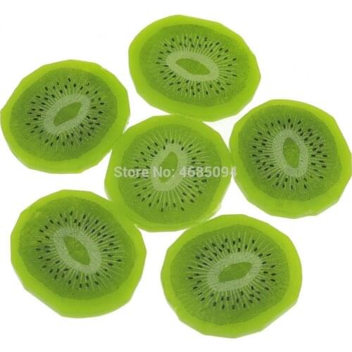 Gresorth 6pcs Premium Simulation Fruit Artificial Kiwi Slice Fake Green Fruits Home Party Decoration
