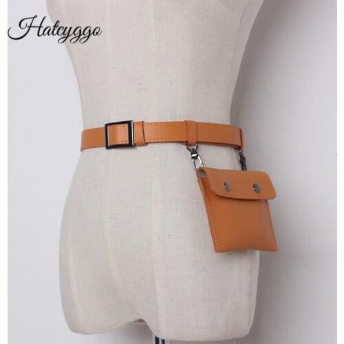 HATCYGGO Decorated Corset Belt For Woman Metal Pin Buckle Belt Riemen Pu Leather Waist Belts Womens Solid Ceinture Wholesale