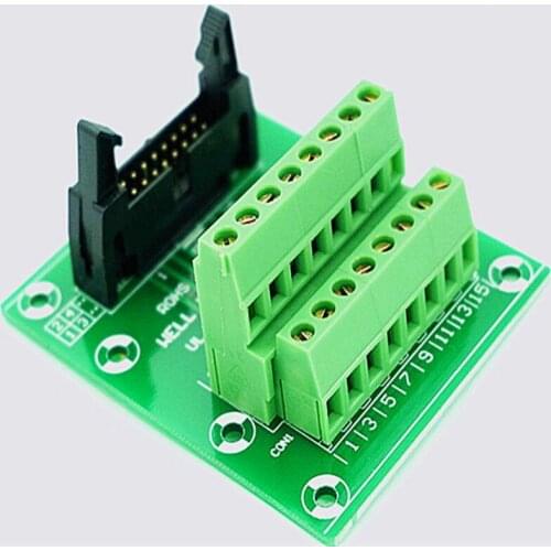IDC16 2x8 Pins 0.1" Male Header Breakout Board, Terminal Block, Connector