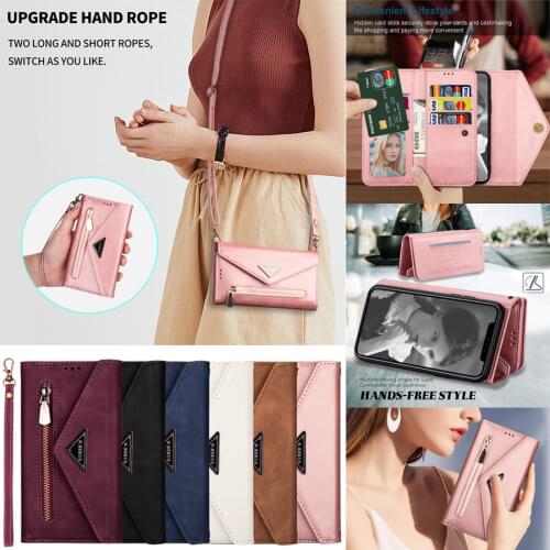 SE 2020 Women Messenger Bag Handbag Shoulder Cross Body Bag Phone Flip Case For iPhone 11 12 Pro XS Max X XR 8 7 6 Plus 5S Cover