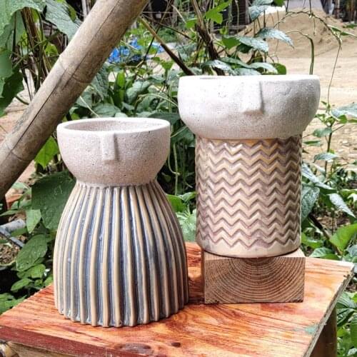 Creative human face ceramic flowerpot home balcony succulent potted cactus plant planting potted outdoor garden decoration