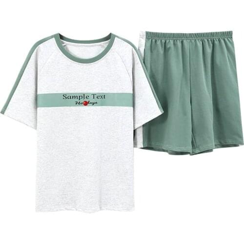 Summer New Fashion Ladies Cotton Short Sleeve Nightgown Pajamas Suit Cute Thin Section Home Service Set Woman Clothes