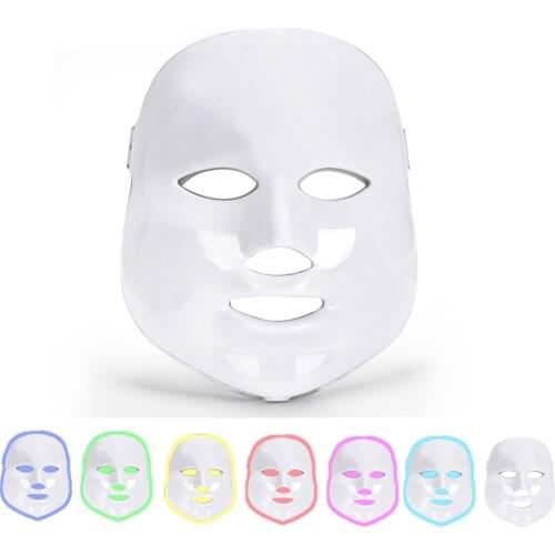 7 Colors Led Facial Mask Facial Whitening Tighten Photon Therapy Rejuvenation Wrinkle Acne Removal Face Beauty Led Therapy Mask