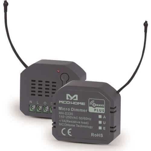 MCOHome Micro Dimmer Switch MH-D220, Compatible With Alexa GoogleHome Vera Zipato Homey Fibaro Zwave Smart Home