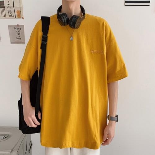 M-5Xl Short Sleeve Black White Loose T Shirt Mens 2021 Summer Classic Solid Tshirt Top Tees Casual Clothes Plus Oversize