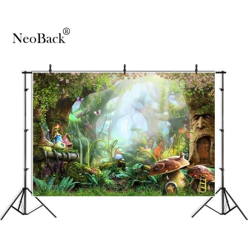 NeoBack Spring Easter Enchanted Forest Fairy Tale Children Photography Backdrop Dream Magic Oak Tree Studio Photo Background