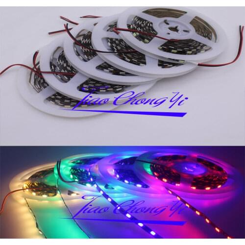 2021New PCB 5mm width 5630 Felxible LED strip 5M 300led 60LED/M Ribbon Tape light IP20 Black PCB