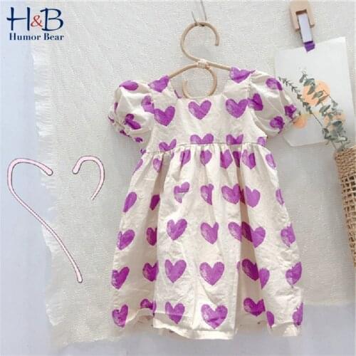 Humor Bear Girls Dress 2020 NEW Summer Wedding Love Sweet Princess Party Dress Fashion Cute Toddler Baby Kids Girls Clothing