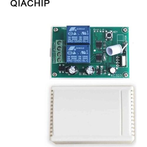 QIACHIP 433 Mhz Wireless DC 12V 2 CH RF Relay Receiver Module Remote Control Switch For Smart Home Gate Garage Door Motor Opener