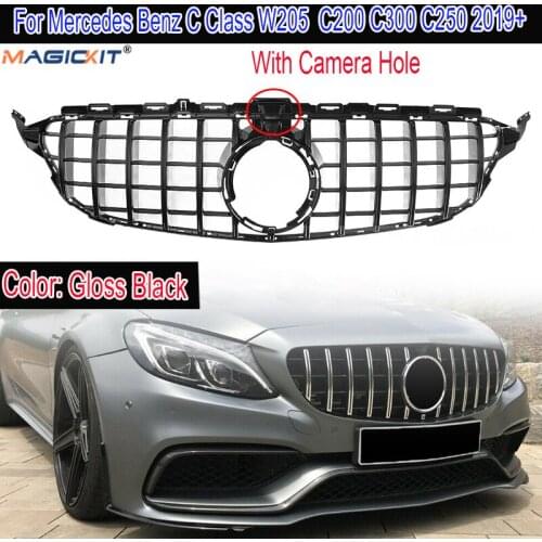 MagicKit GTR Style Front Bumper Grill Grille For Mercedes Benz W205 C200 C300 C250 2019