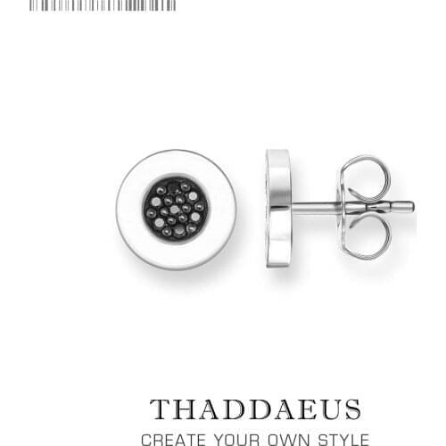 Stud Earrings Round Black CZ,Europe Style Glam Fashion Good Jewerly For Women,2018 Gift In 925 Sterling Silver,Super Deals