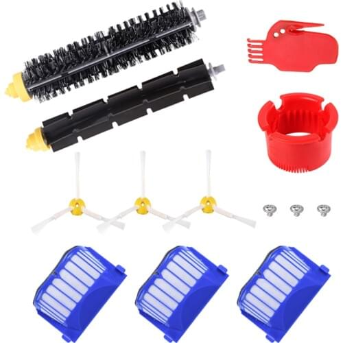 Bristle Beater Brush + Side Brush + Aero Vac Filter for iRobot Roomba 600 610 620 625 630 650 660 Robot Vacuum Cleaner Parts