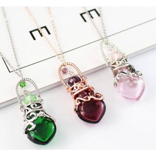 1PC Glass Perfume Necklace Small Heart Essential oil bottle pendants Perfume bottle perfumes and fragrances for women gifts deco