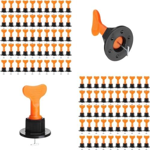 100Pcs/Set Alignment Tile Leveling Wedges Tile Spacers System Flat Ceramic Leveler for Floor Wall Construction Tools Locator