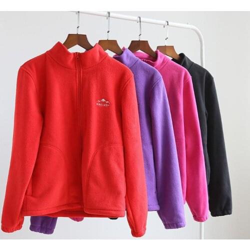 Winter Cycling Sportswear Fleece Coat Women Hoodies Slim Student Sweatshirt Autumn Zipper Pocket Tops Jacket Femme Red