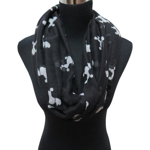 10pcs/lot Poodle Dog Animal Print Womens Infinity Scarf, Free Shipping