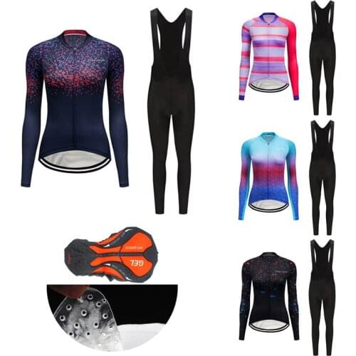 2021 Women Cycling Clothing Fashion Road Bike Jersey Set BIB Trousers MTB Suit Bicycle Clothes Long Dress Uniform Kit Skinsuit