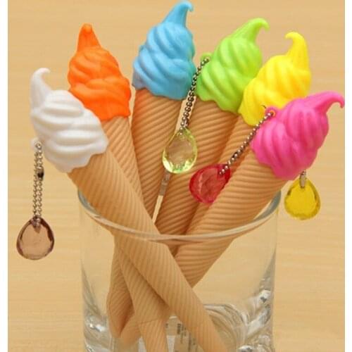 36PCS Stationery Cute Cone Ice Cream Gel Pen Ink Pen Multicolor 12-color Pen Office Accessories
