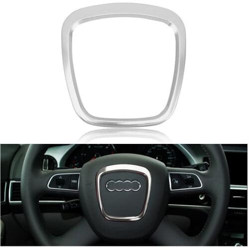 3D Metal Sticker Steering Wheel Sticker Decorative Sticker Cover Interior Modification For Audi A3 A4 A5 A6 A8L Q3 Q5 Q7