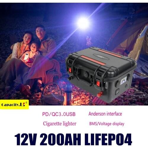 12V 200ah lifepo4 battery pack 150a Rechargeable battery Lithium Iron Phosphate with BMS for RV Solar Energy Golf Cart TAX FREE
