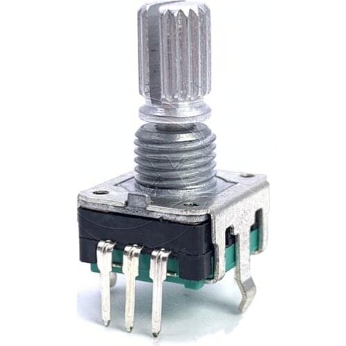 1 Pieces EC12 Type Car Audio Encoder 24 Positioning 24 Pulse Flower Shaft 15MM Digital Potentiometer 5 Foot With Button Switch