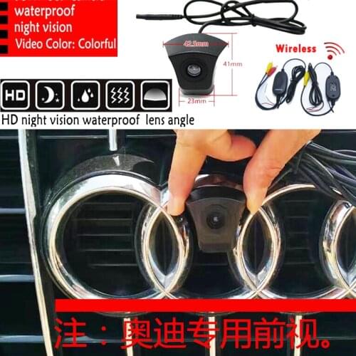 2.4 GHz wireless FOR SONY CCD Car front view Logo Embeded camera backup HD car Parking for Audi A1 A3 A4 A5 A6 A7 Q3 Q5 Q7 TT