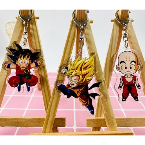 Dragon Ball Keychain Cartoon Anime Character Cute Style Boy Girl School Bag Key Chain Keychain Accessories Birthday Gift