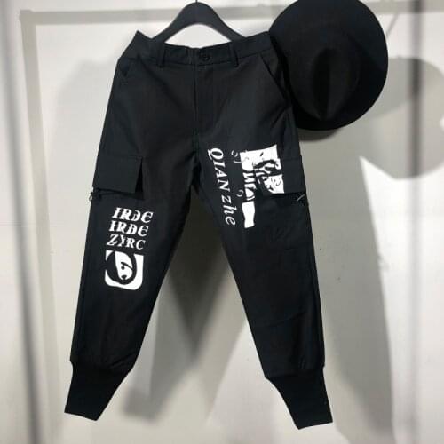 Owen Seak Men Casual Cargo Harem Pants High Street Wear Hip Hop Ankle Length Mens Clothing Sweatpants Autumn Black Pants