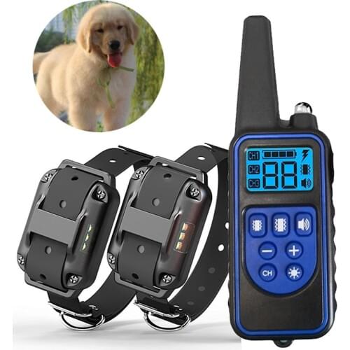 Electric Dog Collar With Remote Control Electric Dog Training Collar Waterproof Rechargeable Dog Repeller Suitable For All Dogs