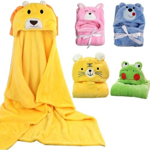 Four Seasons Flannel Baby Cloak For Boys Girls Toddler Baby Winter Warm Flannel Blanket Bath Towel Windproof Hooded Cloak Coat