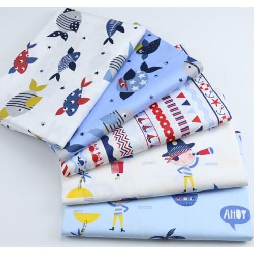 Cartoon Fabric Printed Cotton Patchwork Cloth for DIY Sewing Quilting Fat Quarters Material For Kids