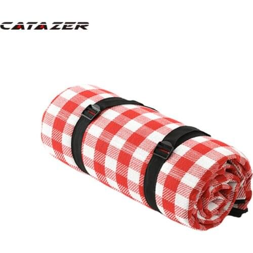 Catazer Plaid Outdoor Foldable Waterproof Picnic Mat Fashion Thicken Pad Breathable Soft Portable Camping Travel Beach Blanket