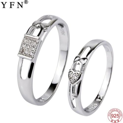 100% Real 925 Sterling Silver Rings Lovely Sweet Couple Rings Fashion Lovers Ring Jewelry & Accessories For Lovers GNJ0462-M