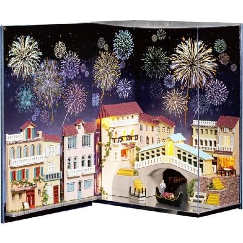 Doll house Furniture Wooden Miniature DIY Kit with Assemble Crafts Toy Best Birthday Gift For Children Girl