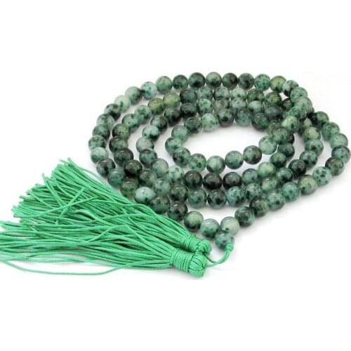 HOT 8mm Tibet Buddhist 108 Selling Jadeite Prayer Beads Mala Necklace AAA