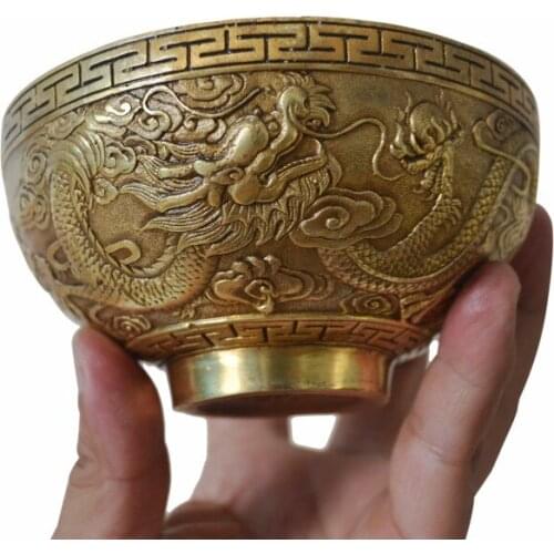 A copper bowl bowl leap dragon special offer feng shui ornaments lucky enrichment handisroom Art Statue