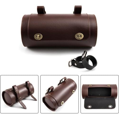 Motorcycle Saddlebags PU Leather Front Fork Tail Tool Bag Luggage Bags For Harley Chopper Bobber Cruiser Sportster XL 883 1200