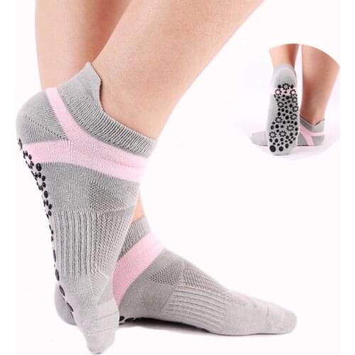 Non-Slip Round Head Fitness Yoga Socks for Woman Cotton Breathable Sports Socks Ventilation Pilates Ballet Socks Dance Sock