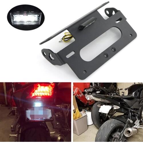Fit For BMW S1000RR 2009-2018 S1000R 2014-2019 Motorcycle Rear Tail Tidy Fender Eliminator License Plate Holder with LED Light