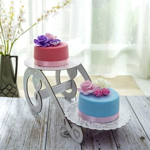 Birthday Cake Stand Disposable Decoration Foldable Dessert Holder Display Shelf Paper Wedding Party Double Layer Party Supplies