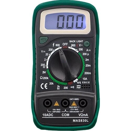 2000 counts, 3.5 digit , Manual range Pocket Digital Multimeter MAS830L