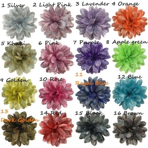 2020 new Hot New 100pcs/lot 16Colors 2.2 Inch Gliding Dots Boutique Chiffon Flowers with clip For girls Hair Accessories