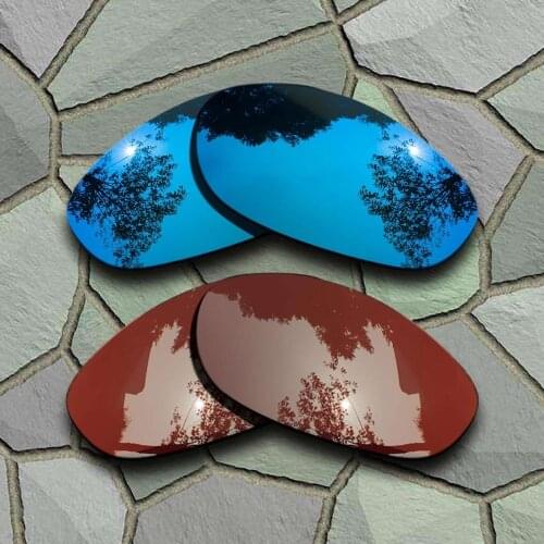 Sky Blue&Bronze Brown Sunglasses Polarized Replacement Lenses for Oakley Monster Dog
