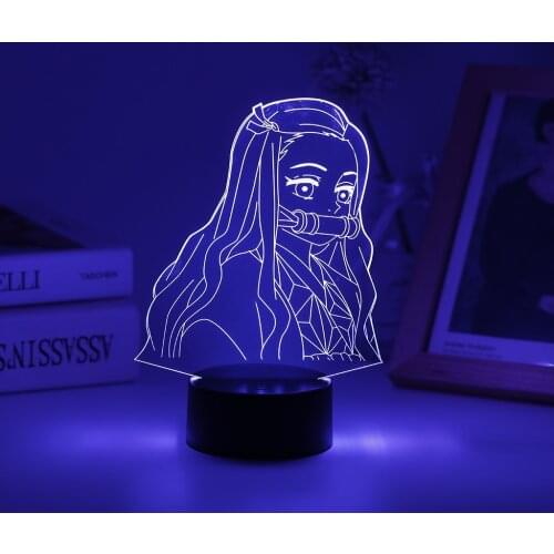 Demon Slayer Lamp Anime Night Light For Kids Child Room Decor Kimetsu No Yaiba Nezuko Kamado Only Acrylic Board Not Include Base