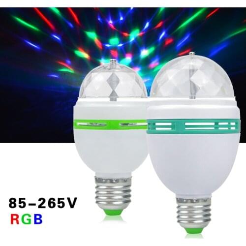 Smart Auto Rotating RGB DJ Bulb LED Stage light E27 3W 6W AC110V-220V Home Party Disco lamp Dance Entertainment Decor lighting
