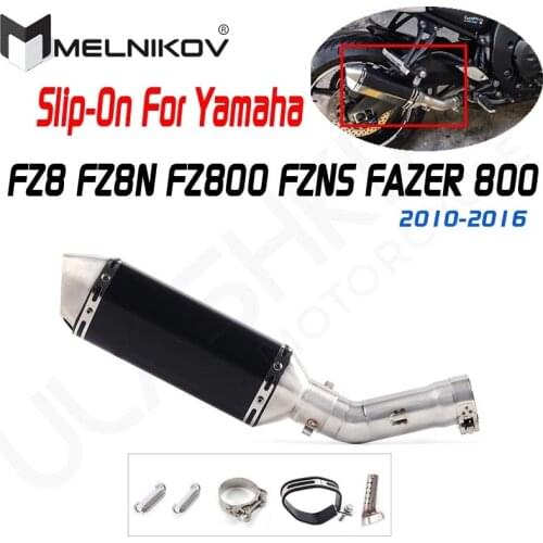 Motorcycle Muffler Escape Exhaust Middle Link Pipe Slip On For Yamaha FZ8 FZ8N FZNS Fazer 800 FZ800 2010 - 2016 Exhaust
