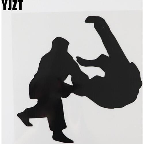 YJZT 14.6CMX14.6CM Japanese Judo Judoka Throw Decal Vinyl Car Sticker Black/Silver 8A-1140