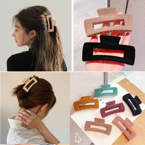 Matte Hair Claws For Women Elegant Geometric Square Hairpins Girl Barrettes Hair Crab Hairgrip Hair Accessories Headwear Gift