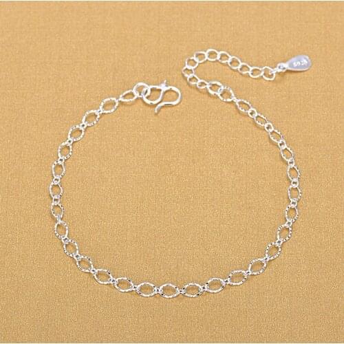 Geometric Fashion Female 925 Sterling Silver Net Link Chain Bracelet For Women Fashion Jewelry Gifts 2018