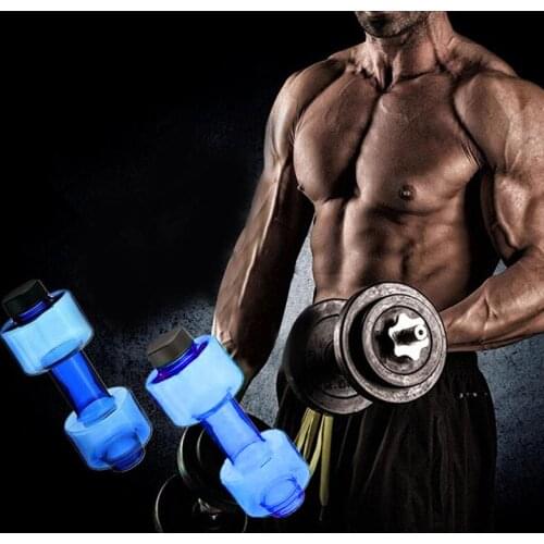 1pc Adjustable Barbell Shaped Water Bottles Dumbbells Slimming Body Install Dumbbell Bodybuilding Fitness Accessories